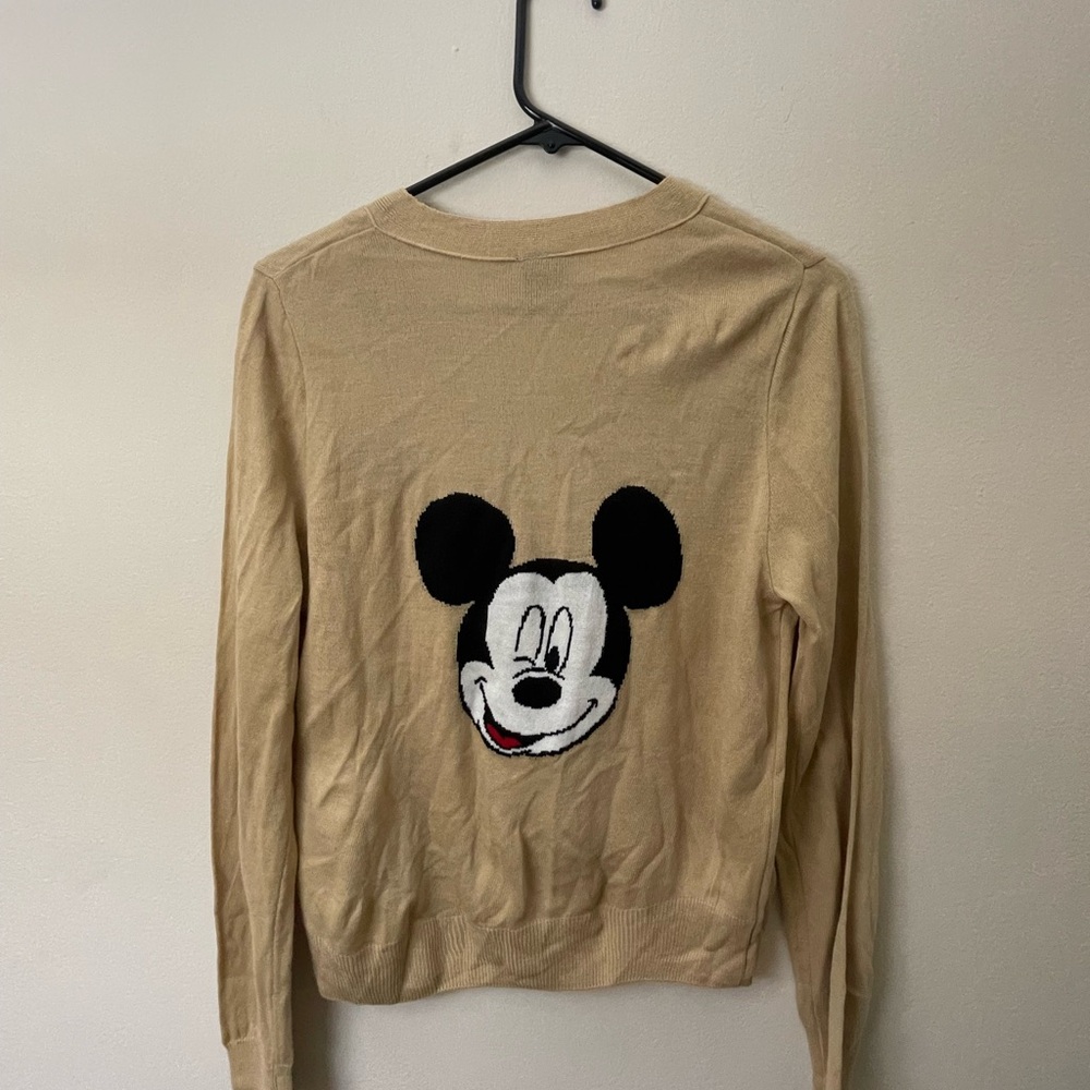Disney Mickey Mouse Tan Cardigan Sweater